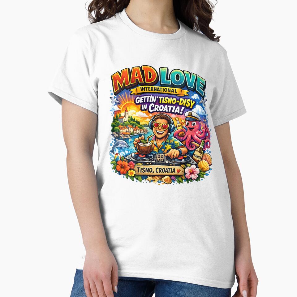 Mad Love International – Gettin' Tisno-Disy in Croatia | Funny Music Festival T-Shirt Design | Tisno Beach Party Graphic | Print-on-Demand PNG Bundle by Sushikidsntod