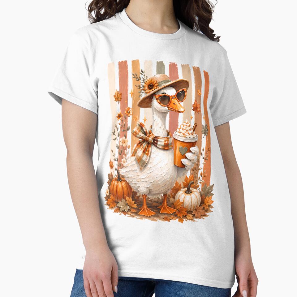 Retro Stripe Fall Goose by madebymayberry