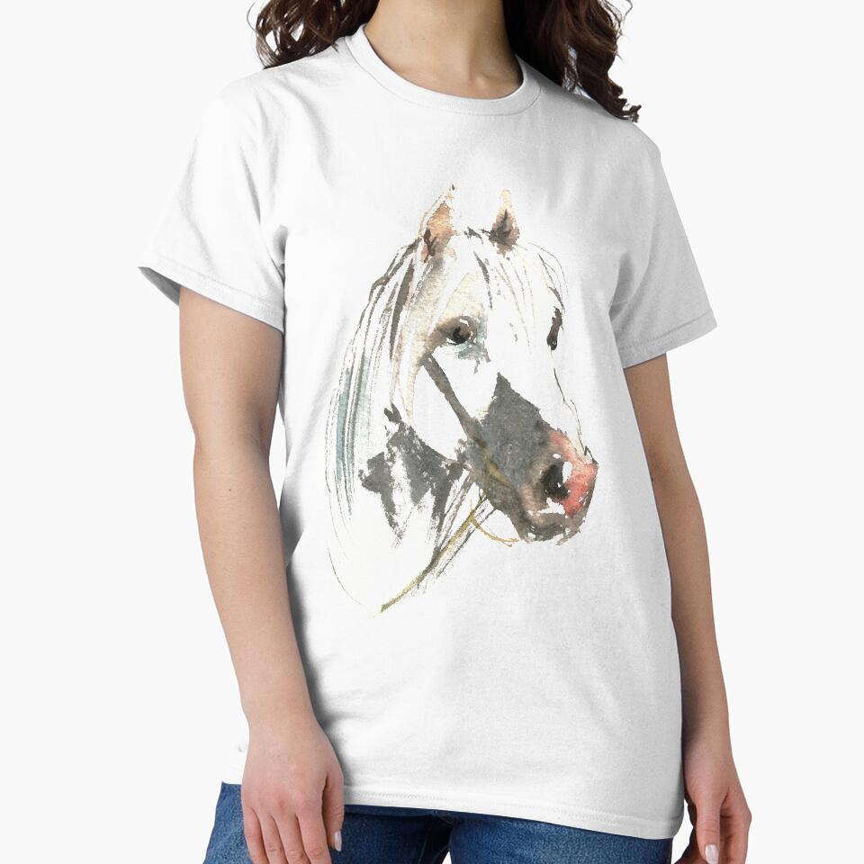 Horse Head. I love horse. Wild horse. White horse. Watercolor horse. Horse lover. by ZheltakovaIana
