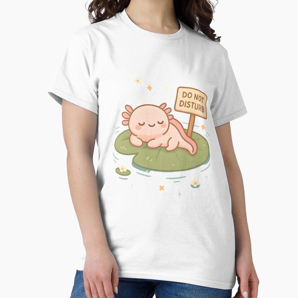 Do Not Disturb Axolotl – Cute Kawaii Sleepy Animal Art by ArtbotsGallery