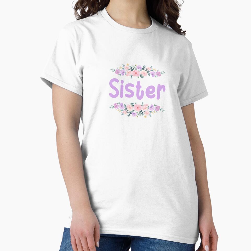 Purple Flower Sister Name Label (Black) by NormadWorld