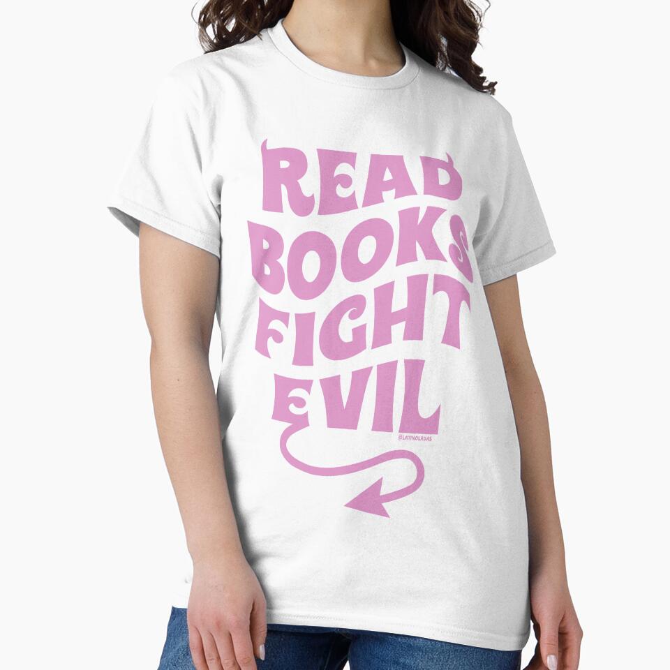 Read Books Fight Evil / Bookish Y2K Aesthetic Hot Pink Devil Tail For Bookworms Kindle Reading Lovers by Latinoladas