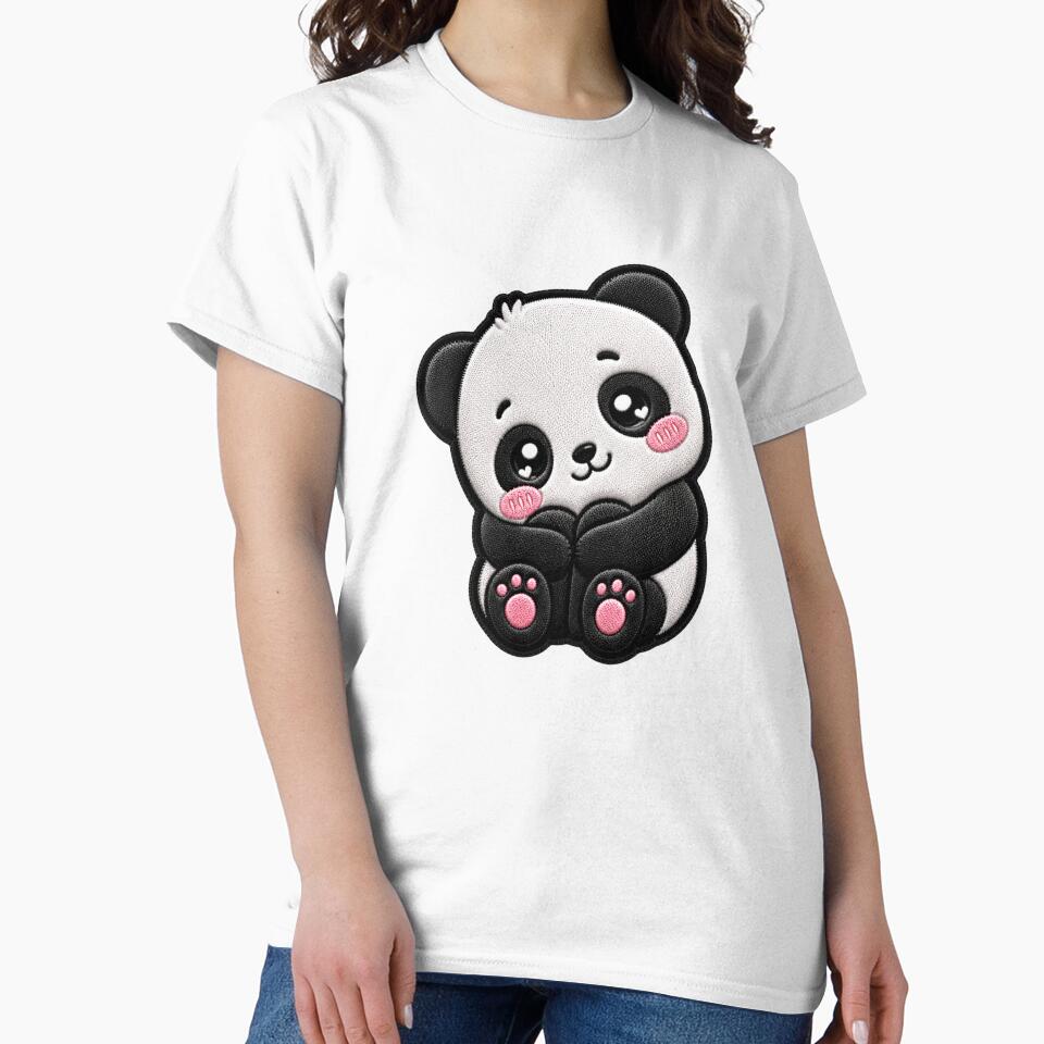 Peekaboo Panda Embroidery Patch | Cute Kawaii Chibi Panda by ColorSplash123