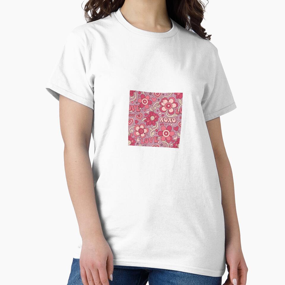 Retro Groovy Love & XOXO Valentine Pattern by GlassPenny