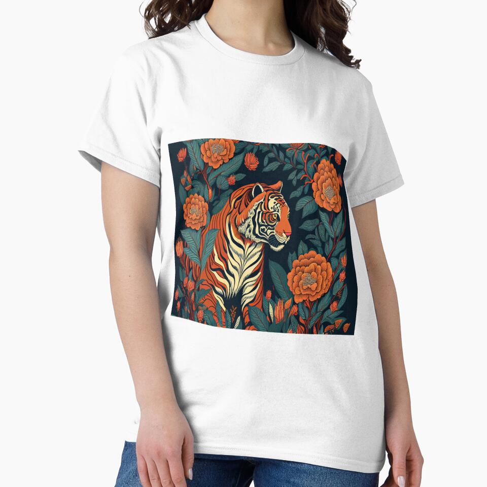 "Golden Blossom Tiger: A Stunning Yellow Floral Design" by ProactiveMode
