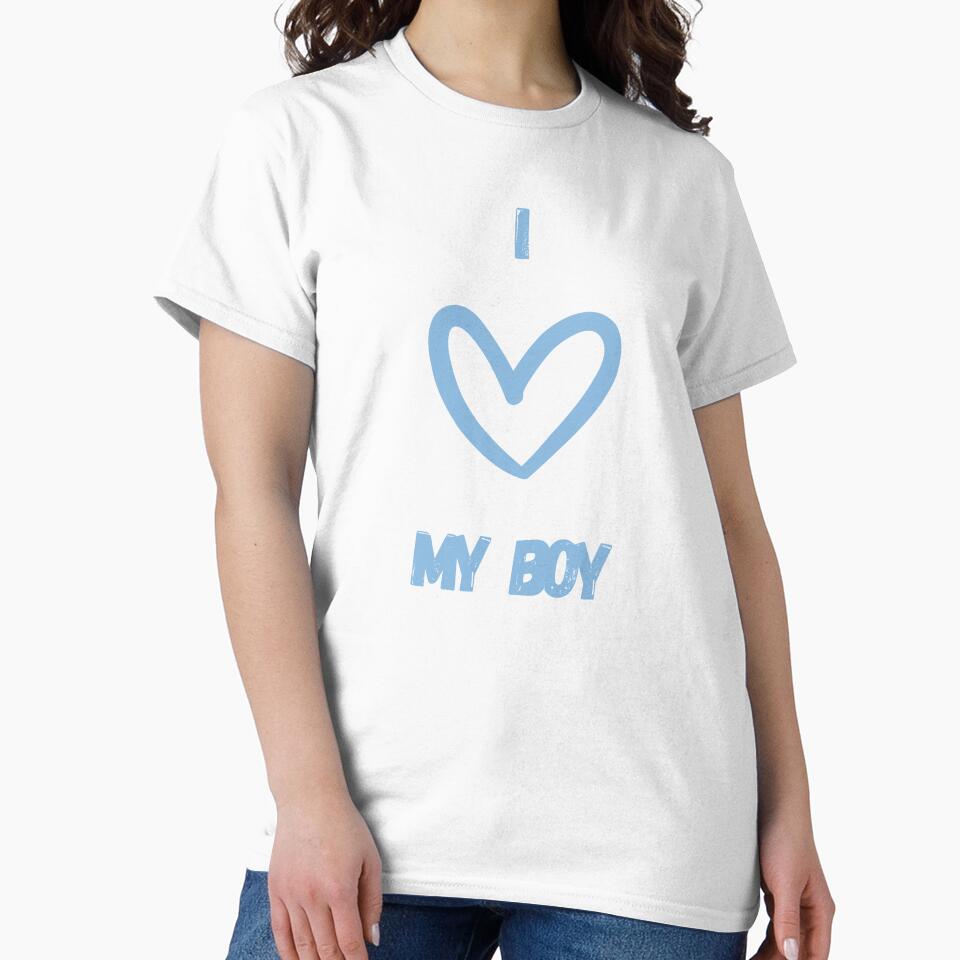 I Love My Boy – Minimalist Blue Heart Design by ookiArt