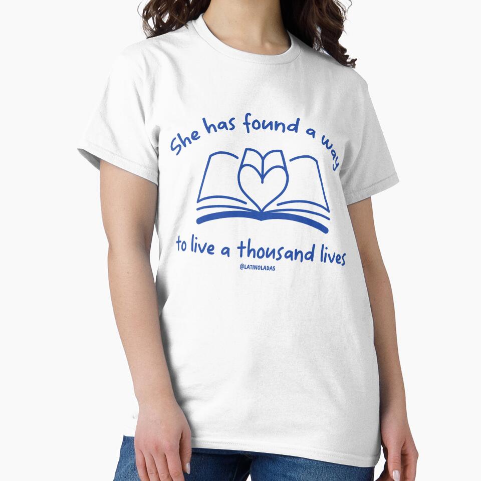 She Has Found A Way To Live A Thousand Lives / Navy Blue Pastel Colors Bookworm Kindle Aesthetic Quote by Latinoladas