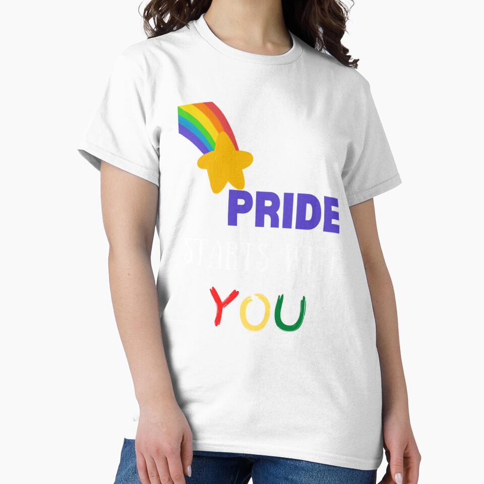 Pride starts with you - Support Trans YouthFitted V-Neck by wardkathleen8