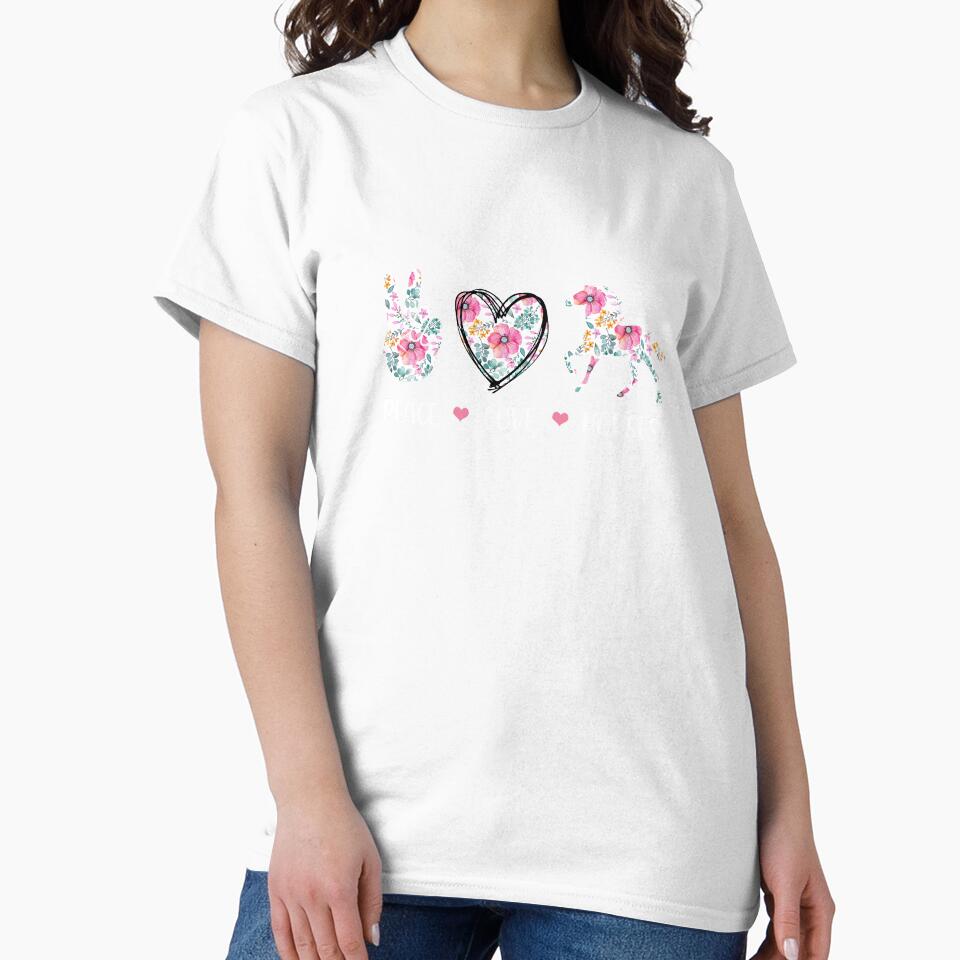 Peace Love Horses Cute Horse Lover Women Teen Girls by Kayla Alice Mooney