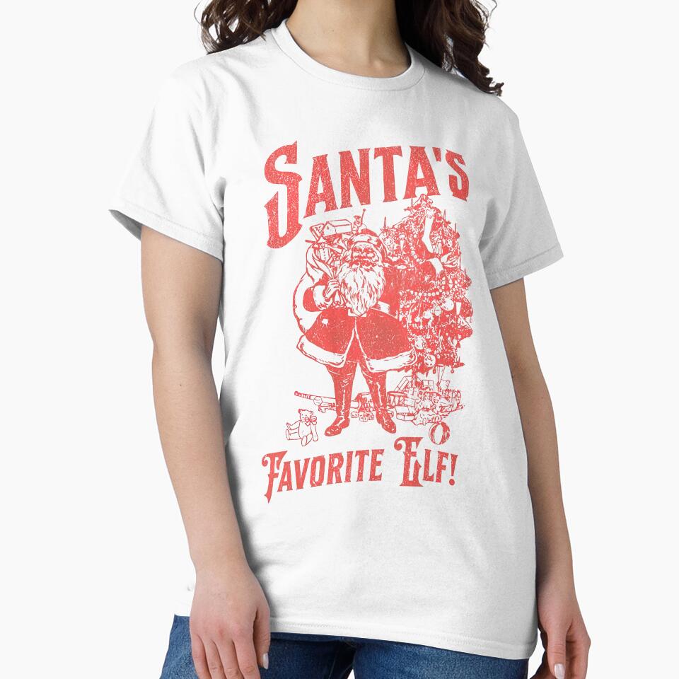 Santa's Favorite Elf Retro Santa Vintage Christmas Claus by SpookshowDesign