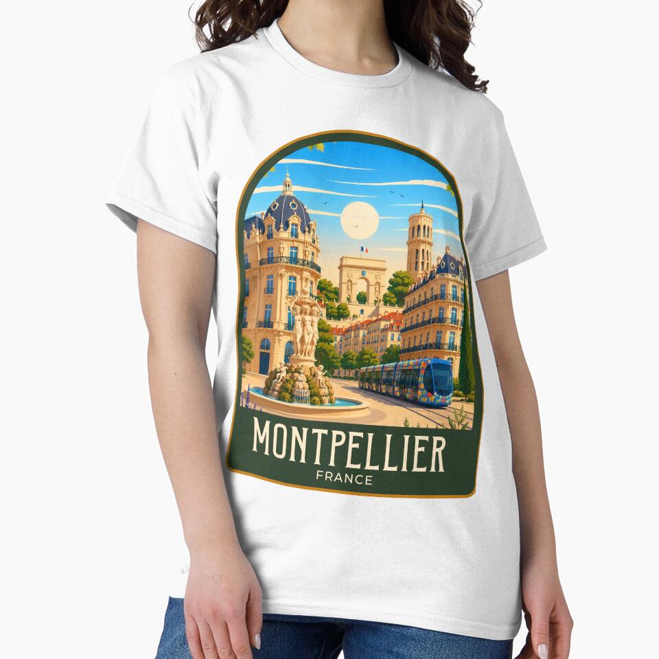 Montpellier Vintage Travel Illustration by HomeLivingCo