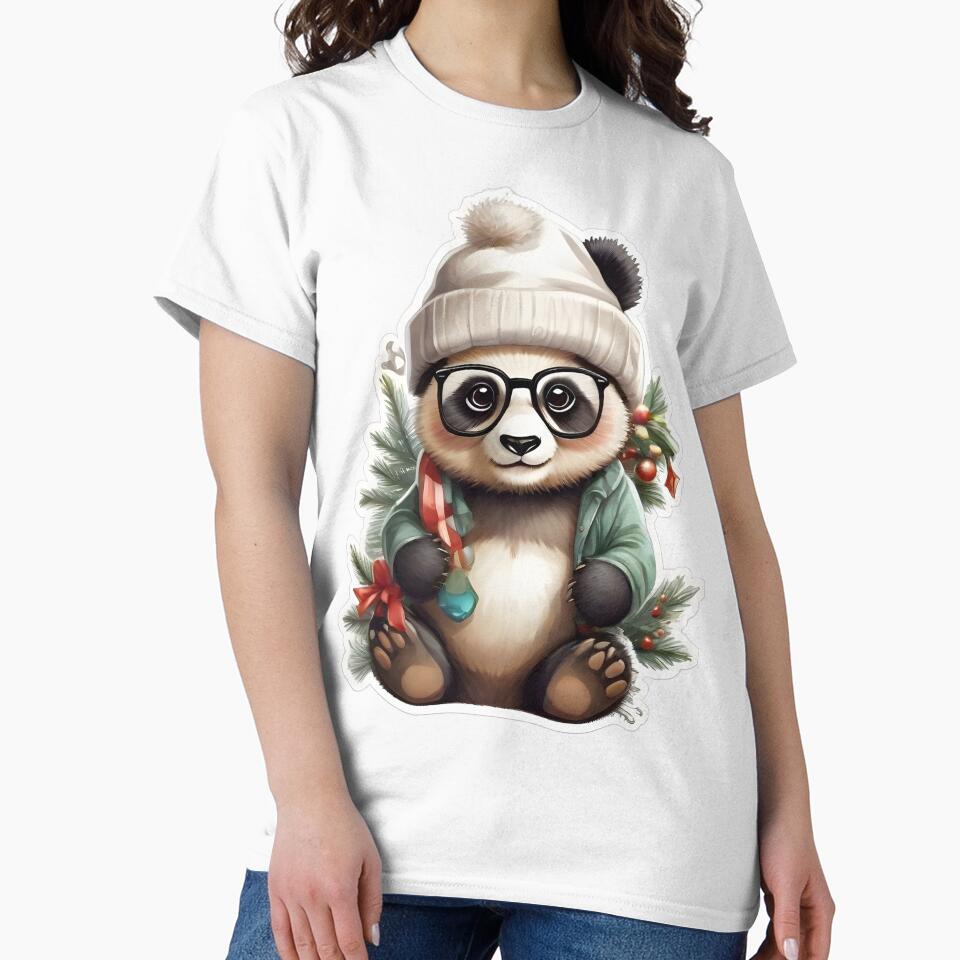 Kawaii Christmas Panda Cute and Cuddly Panda Art by PintERest0
