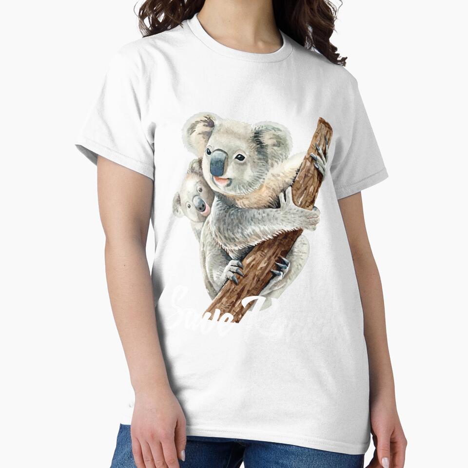 Save Australian Koala T shirt, Cute Koala Graphic Design T-Shirt by belmahdy