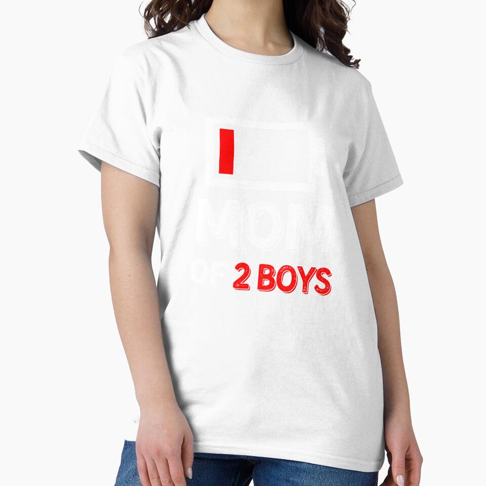 Mom of 2 Boys Shirt Gift from Son Mothers Day Birthday Women by bestic