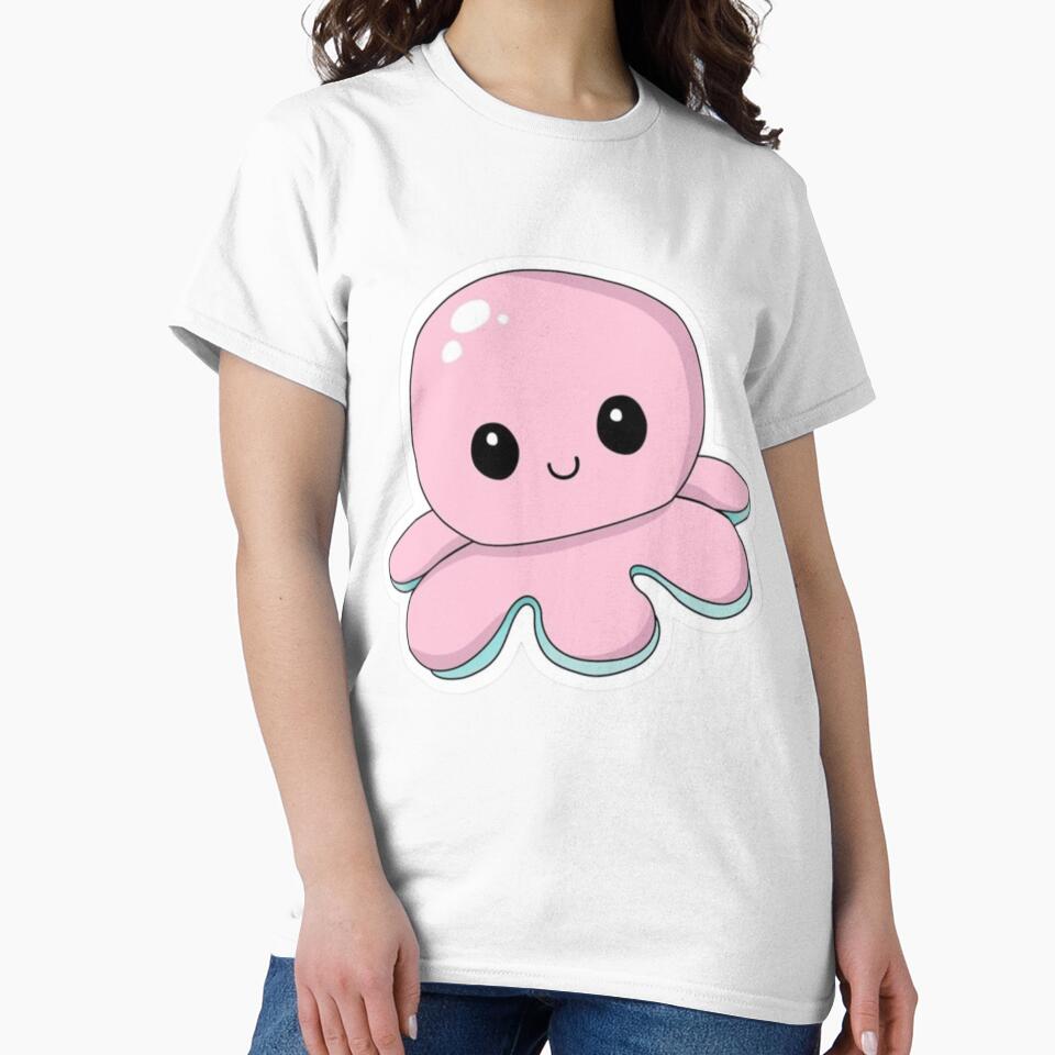 Cute Kawaii Pink Octopus Sticker | Happy Ocean Buddy by Aedition