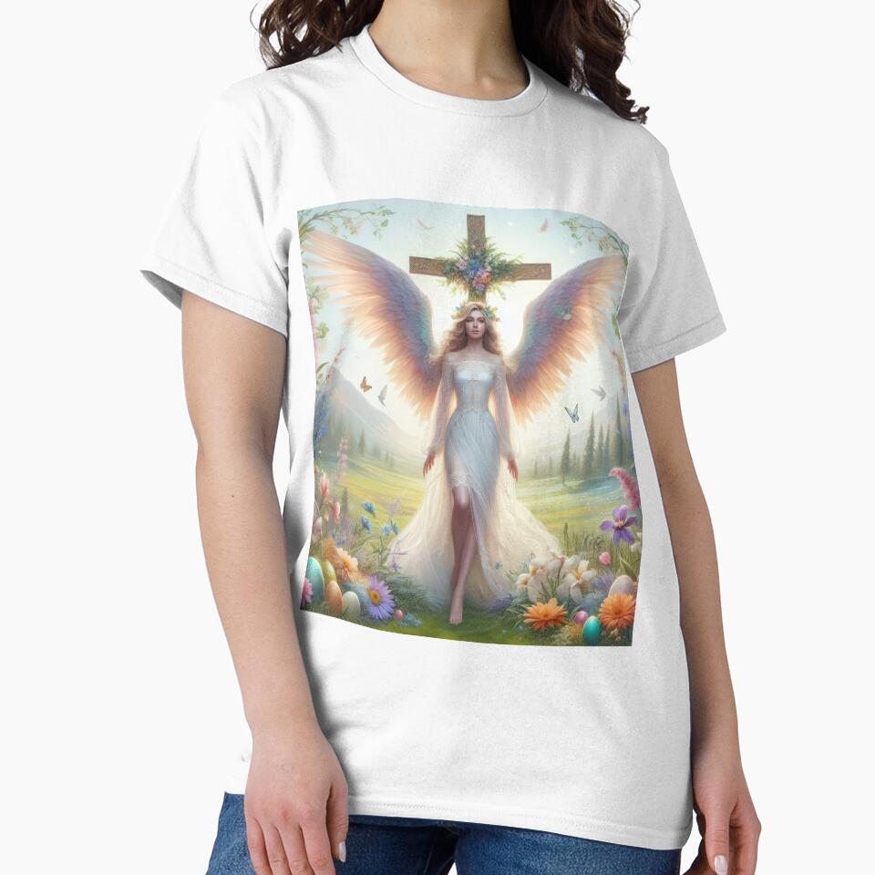 Angel and Easter Cross fantasy easter landscape by Expressions-Sel