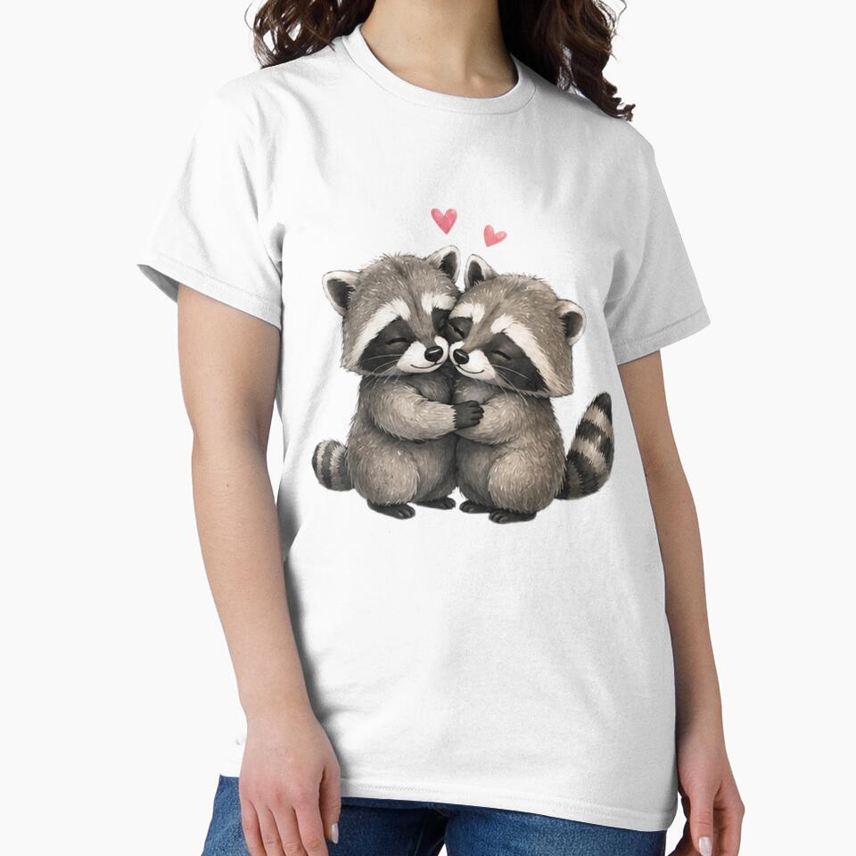 Cute Raccoon Couple by Northline Creative