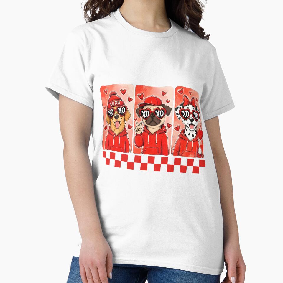 XOXO Valentine's Day Dogs Cute Puppy Valentine by KroghDs