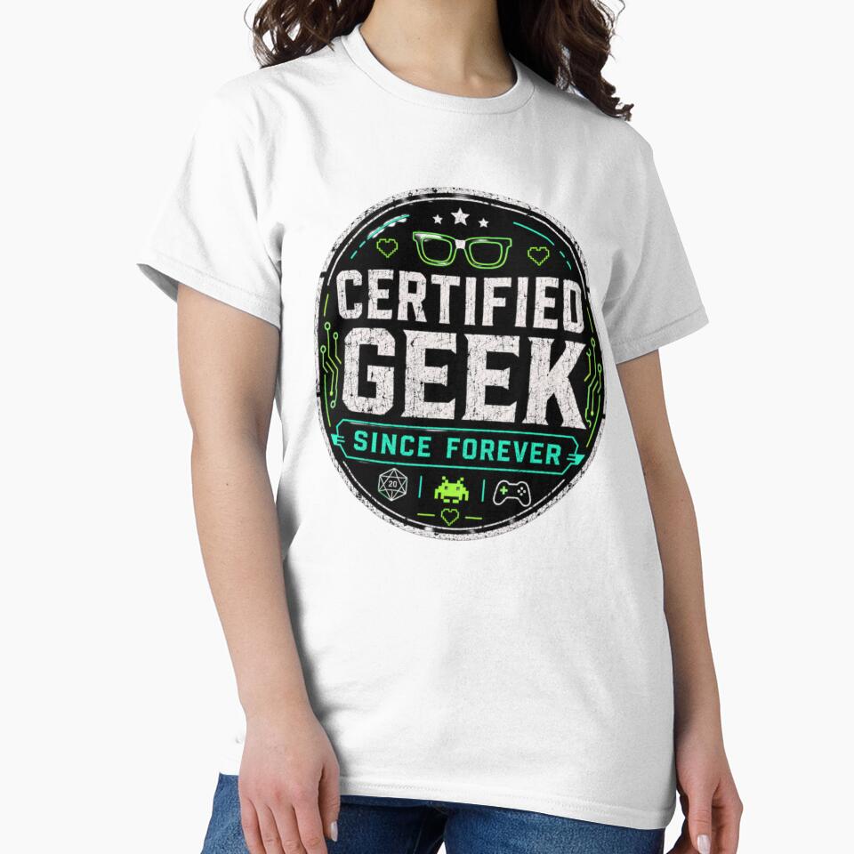 Certified Geek Since Forever – Retro Gamer Nerd Badge Design by MartBook