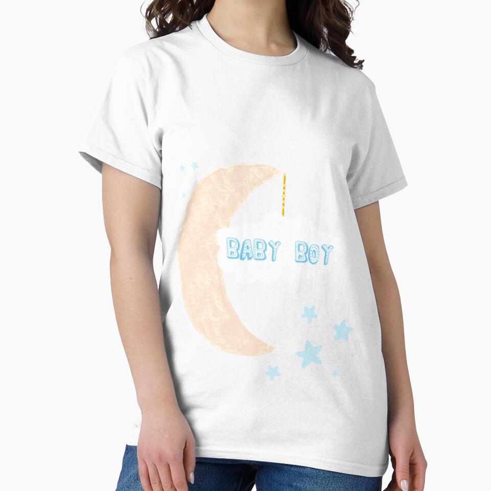Over the Moon for Baby Boy by AshTreeCrtvCo