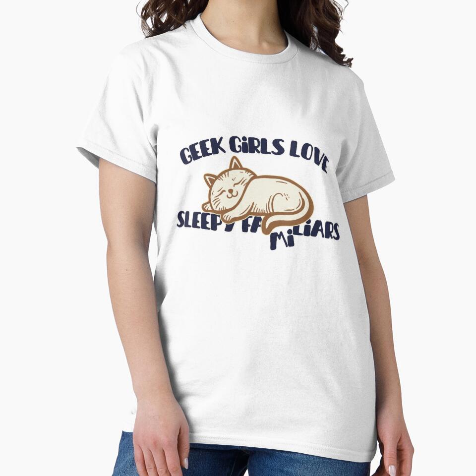 Geek Girls Love Sleepy Familiars - Cute Retro Cat Illustration - Role-Playing and RPG Humor by Love&Geek