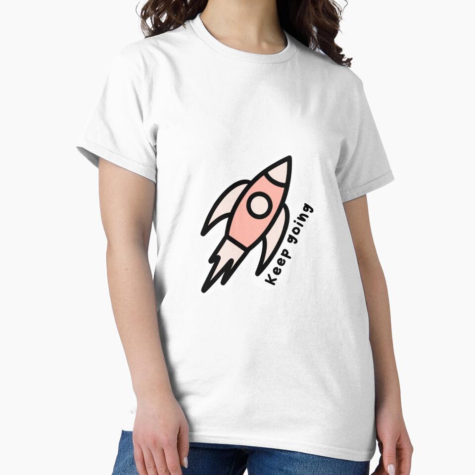 Pink Rocket Keep Going by LauraFayeDraws