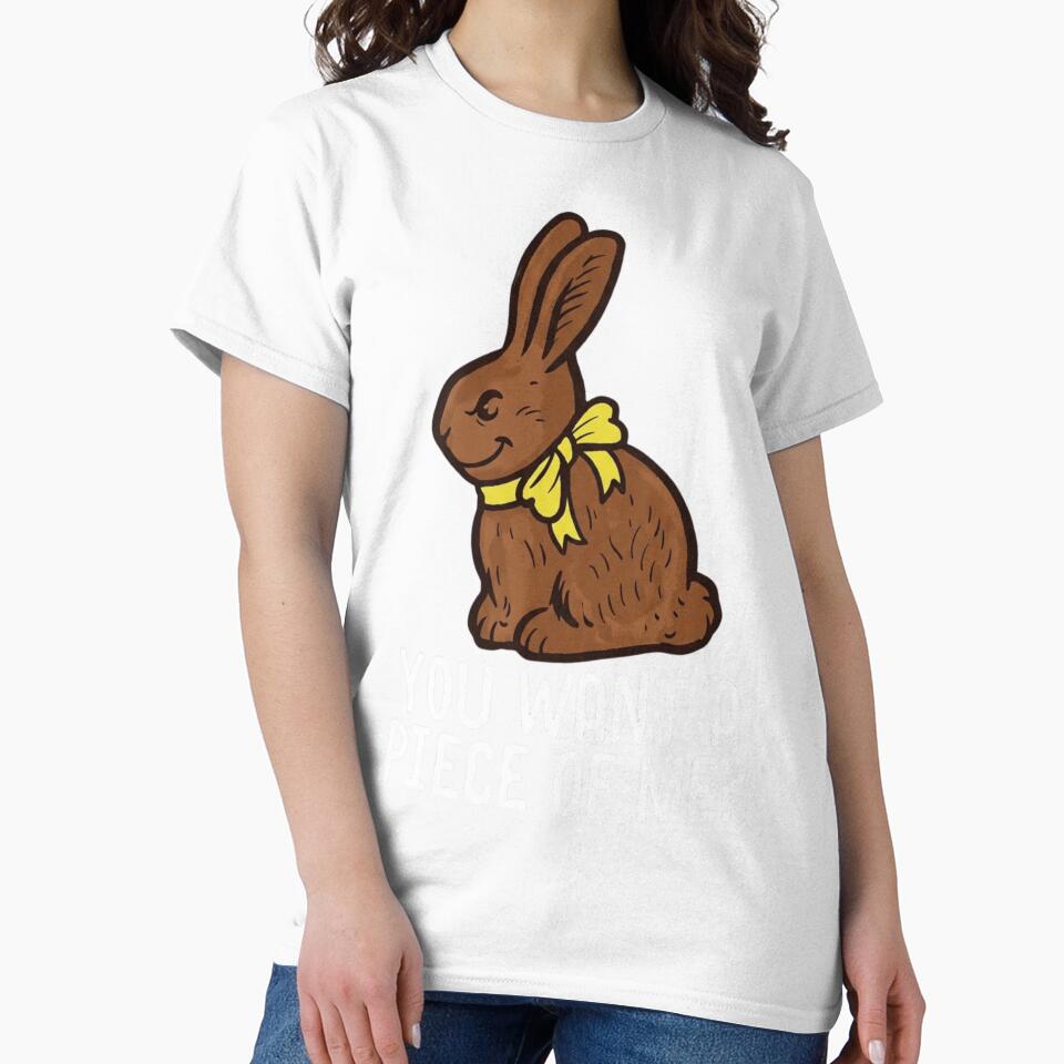 Chocolate Bunny Do You Want Piece of Me Funny Easter Rabbit by Dabbing Turtle Designs
