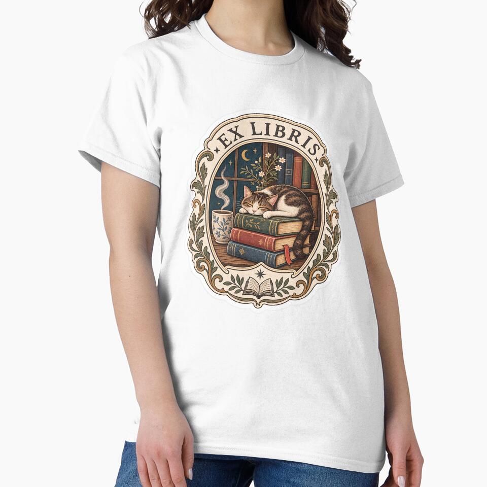 Ex Libris – Cozy Cat & Books Vintage Library by ChicClicker