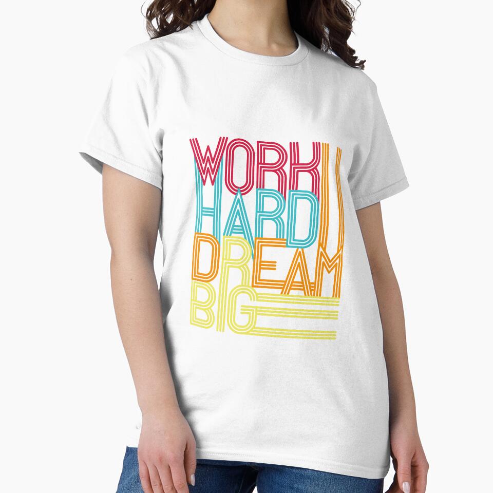 motivational lettering work hard dream big by Sya Prints