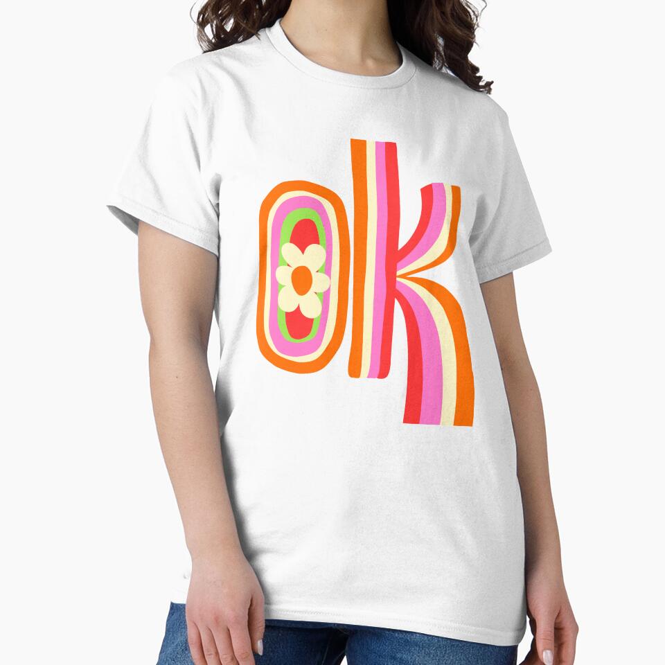 Groovy Retro "OK" Flower Power – Electric Pop Candy by nineFlorals