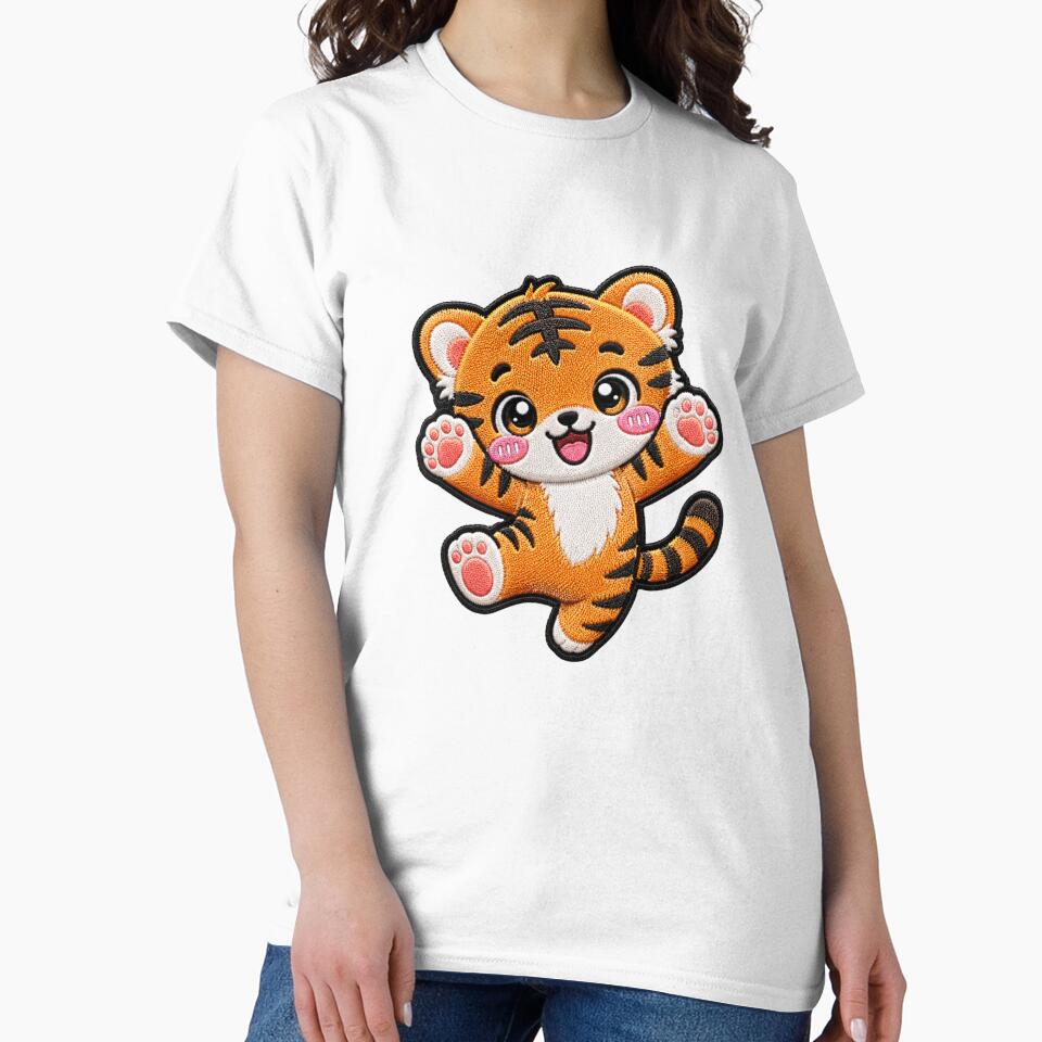 Happy Baby Tiger Embroidery Patch | Cute Chibi Tiger by ColorSplash123