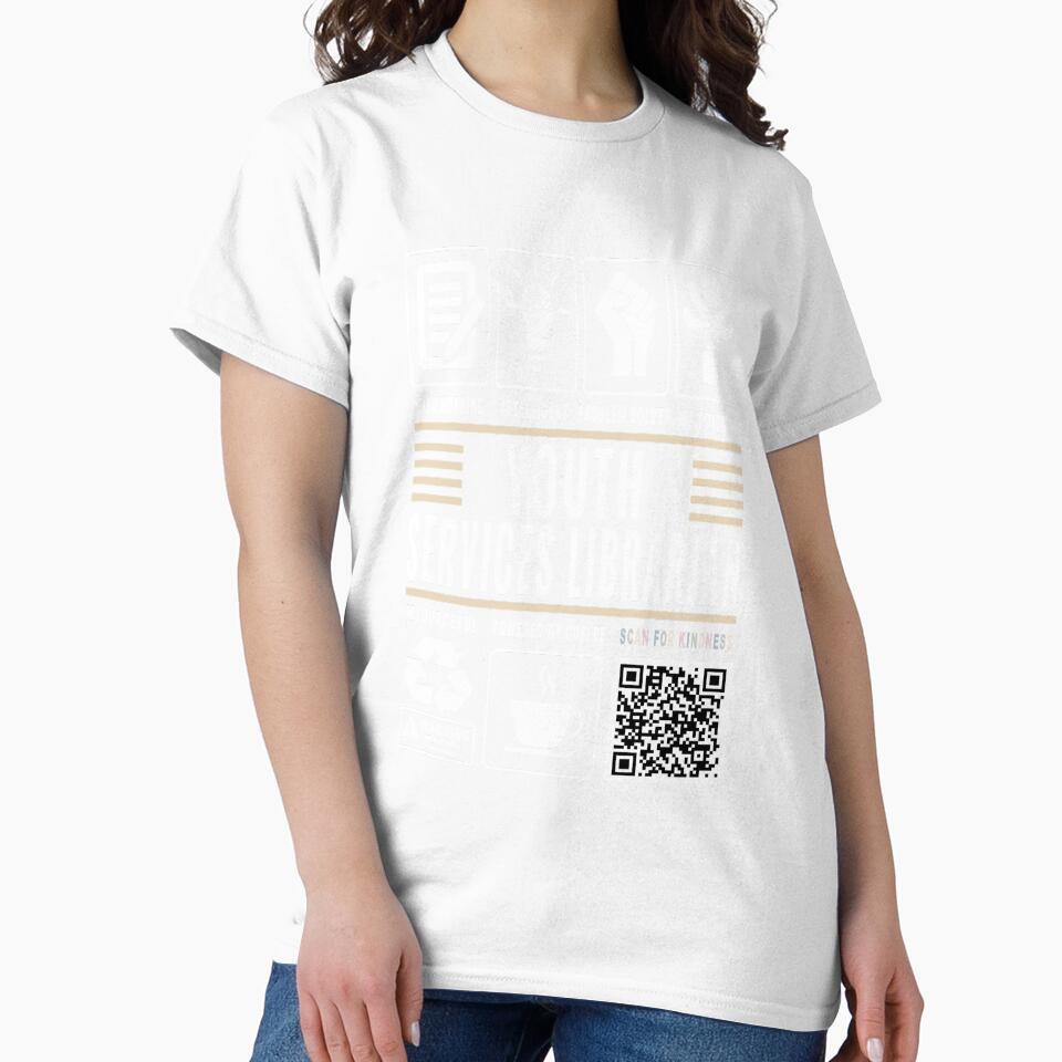 Funny Youth Services Librarian Job Description Icons QR Code by MerchMaxxing