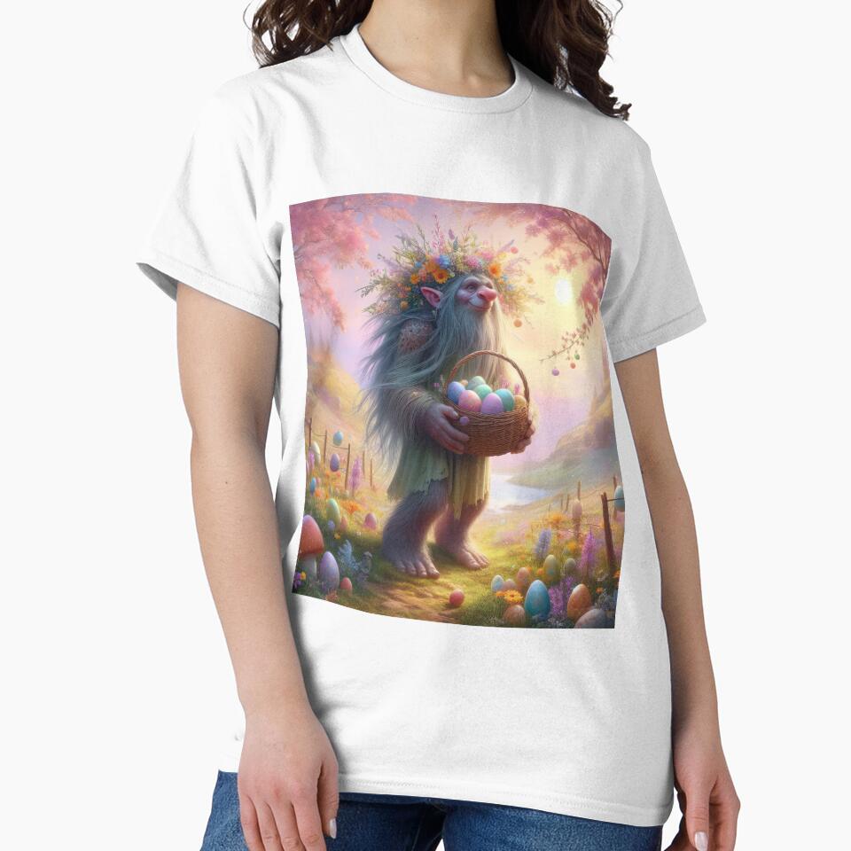 troll with a basket of eggs happy fantasy easter landscape by Expressions-Sel