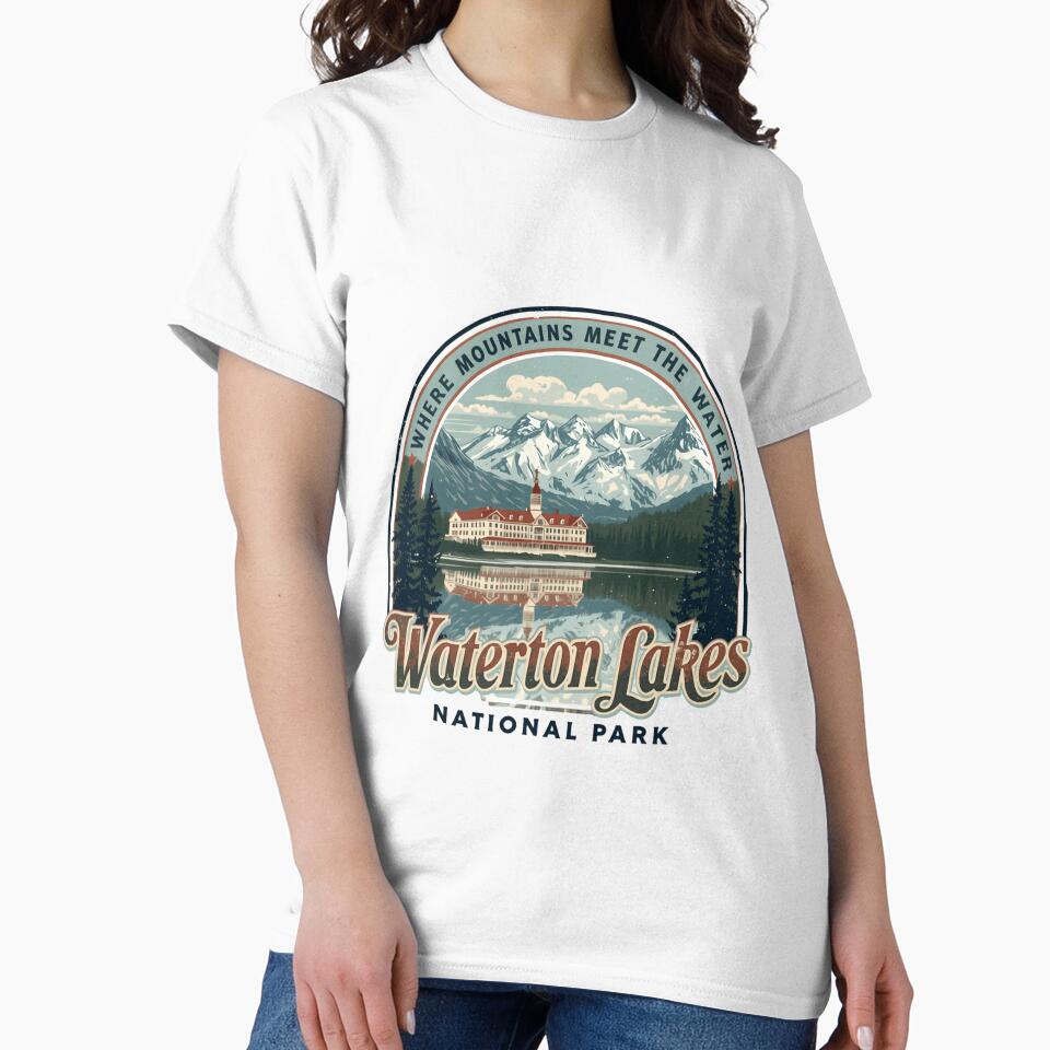 Where Mountains Meet The Water Waterton Lakes National Park Travel Hiking Souvenir by JonesFlora2025