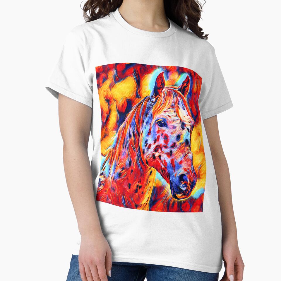 Appaloosa horse close up portrait – colorful digital painting by NickoPrints