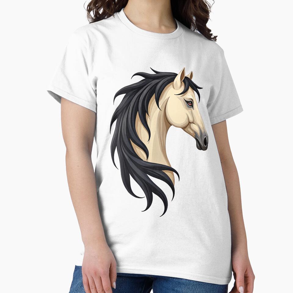 Buckskin Horse Head | Elegant Equestrian Horse Design by Debbie Schulte