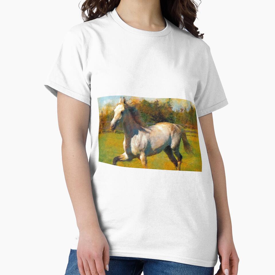 Orlov Trotter horse running inside ranch - digital painting by NickoPrints