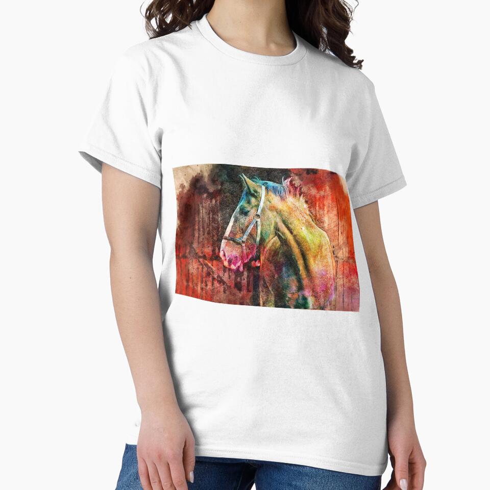 Shire horse in stable – digital painting by NickoPrints