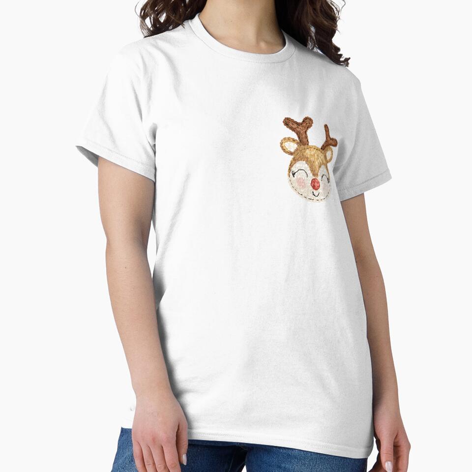 Crochet-Inspired Deer Illustration - Handmade Art Design for Home Decor and Gifts by Pandositive