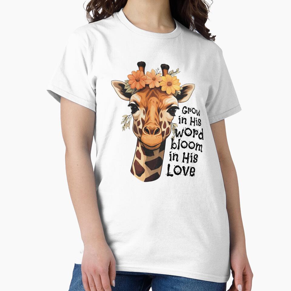 Grow In His Word Bloom In His Love Christian Faith by RockFireMerch