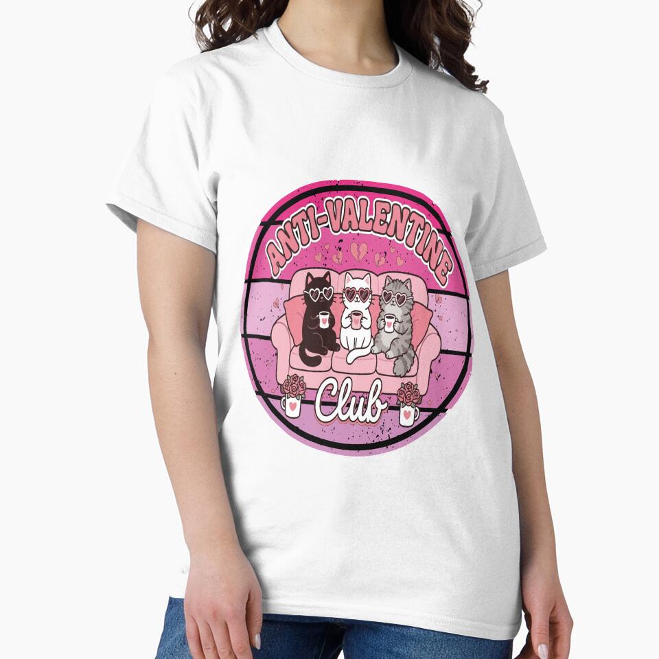 Anti Valentine Club – Funny Cat Valentine Design for Singles & Galentines by SoftSoaring