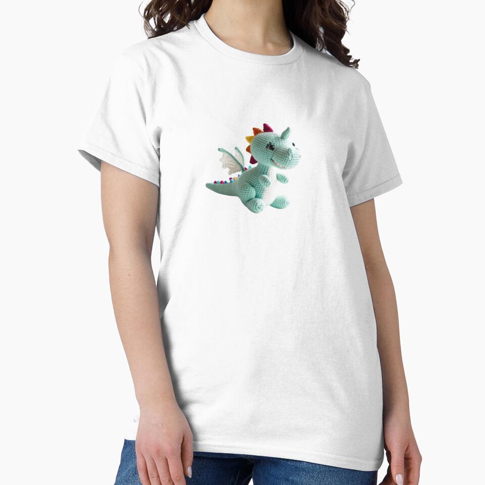 Magical crochet dragon image with wings – fantastic and colorful design by StormArte