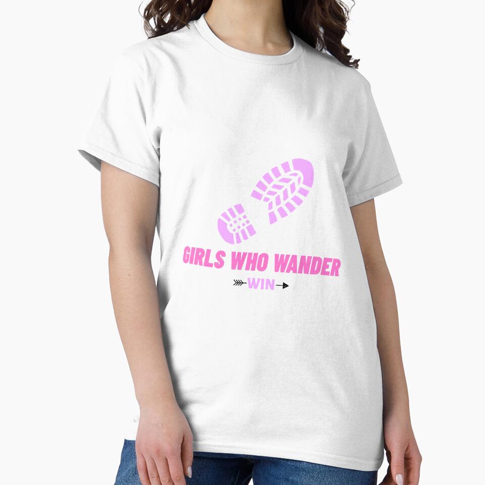 Girls Who Wander Win - Adventure Camping for Women Tshirt Tee by APINKILLUSION