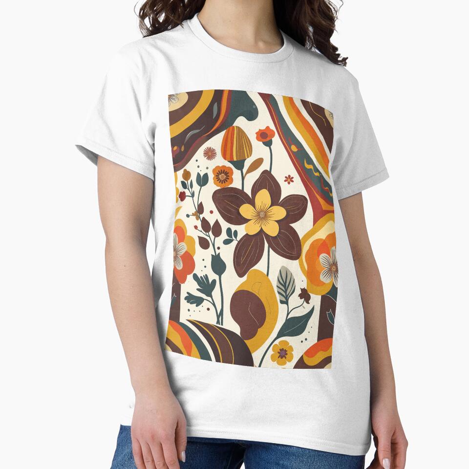 Retro Floral Swirl Pattern in Earthy Tones by weirdfishes123