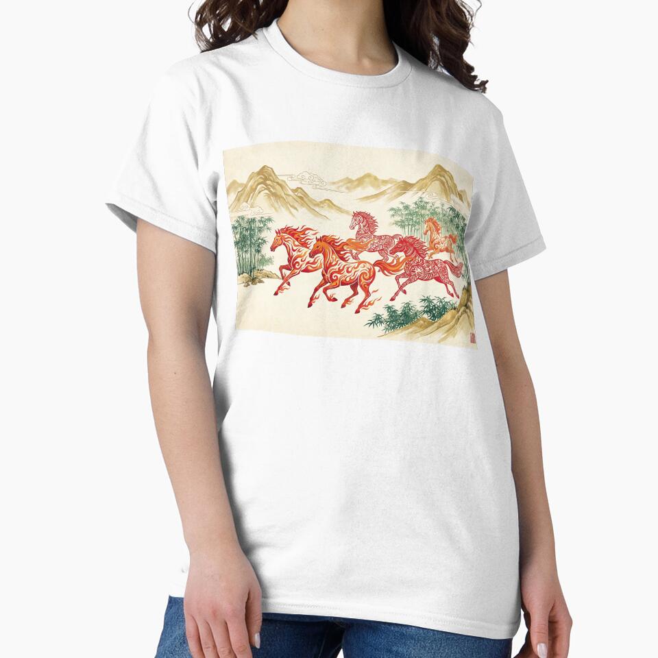 2026 Year of the Fire Horse - Traditional Red & Gold Lunar New Year by SavinMercantile