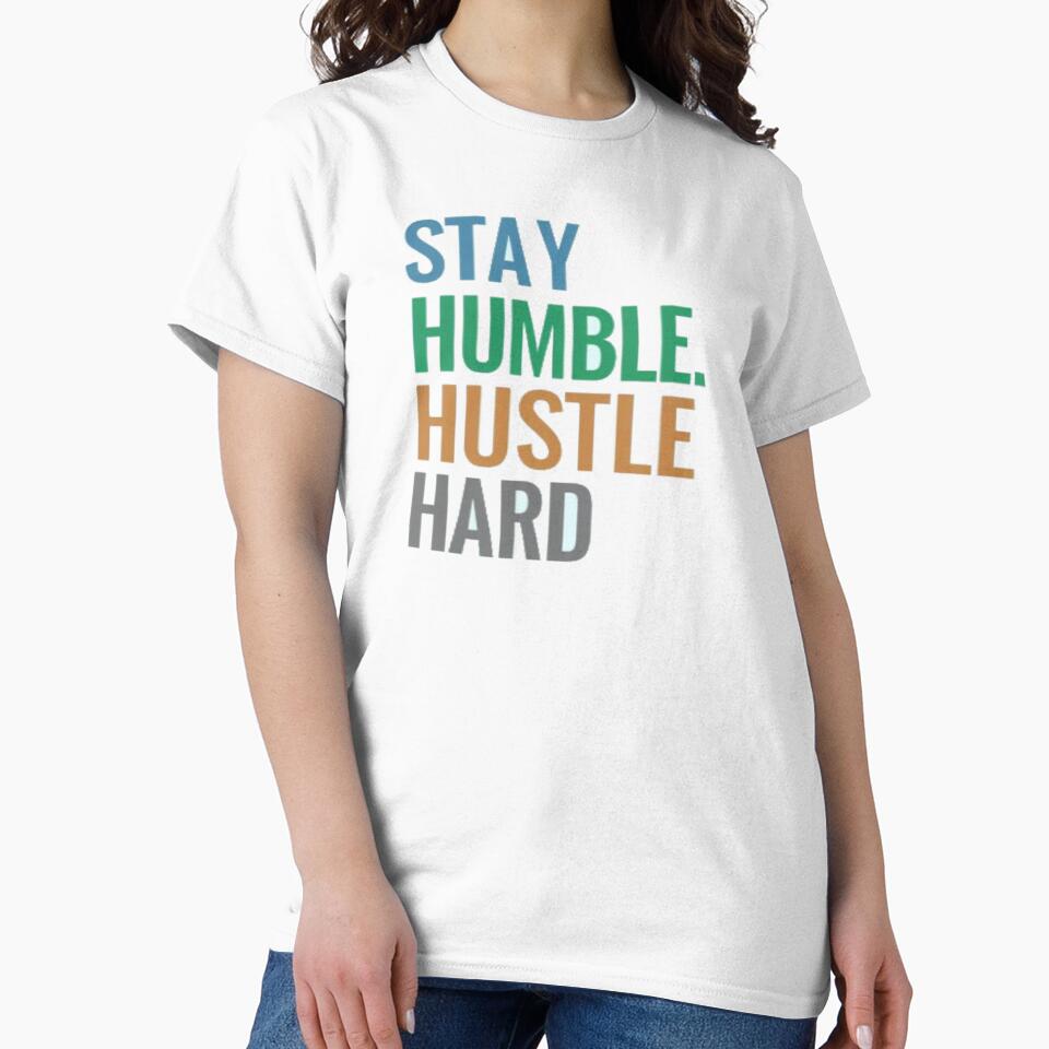 Stay Humble Hustle Hard • Bold Motivational Quote • Colorful Modern Typography Art by Bright Nest Studio