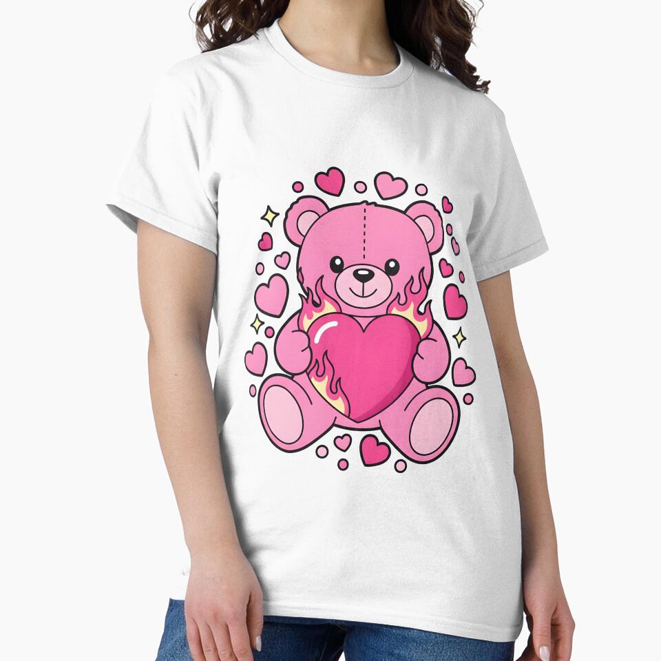 Heart Teddy Bear Valentines Romantic Valentine by KroghDs