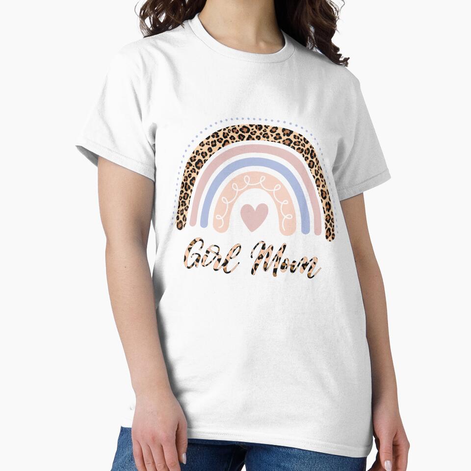 Girl Mom Leopard Rainbow Funny Girl Mama Mothers Day by clothesy7
