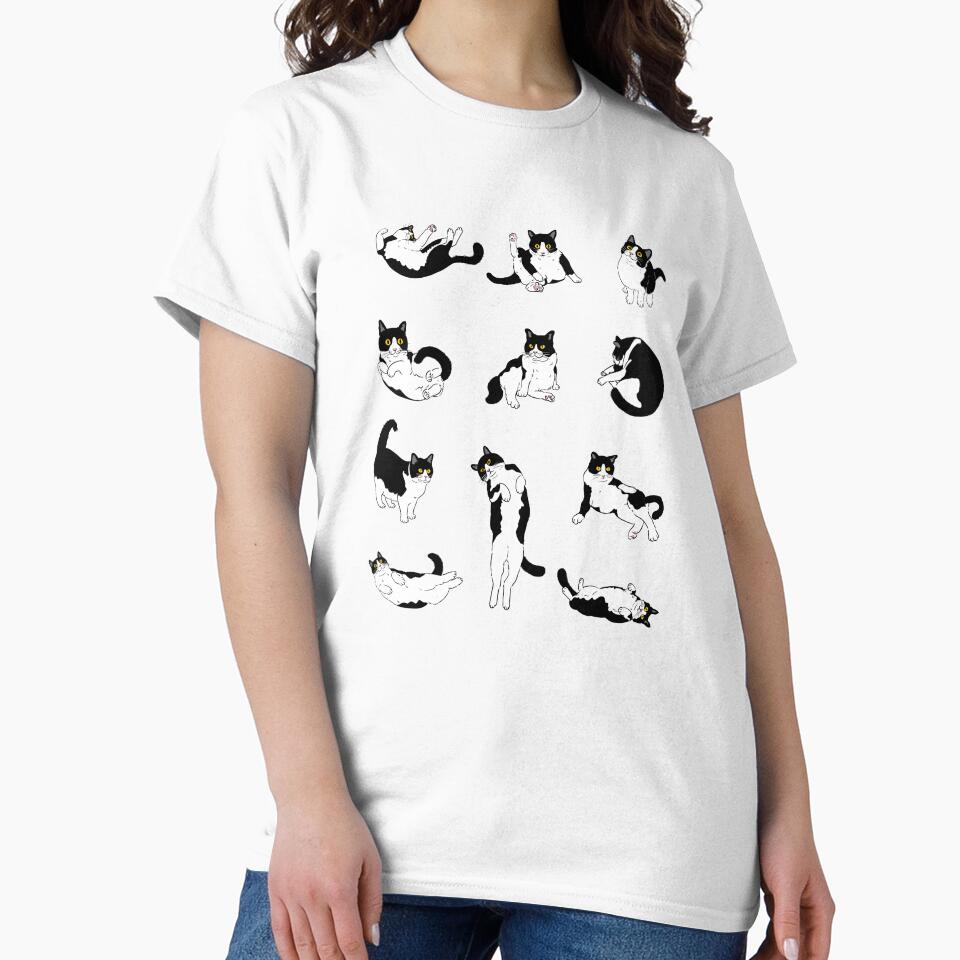 Cute Tuxedo Cat Set - 11 Funny Postures Collection by patternjp