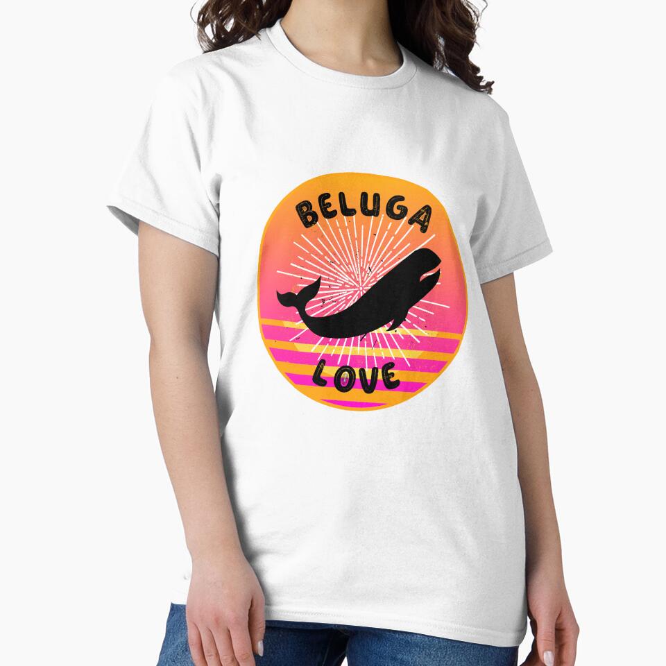 Beluga Love Retro Illustration by kuremureDesign